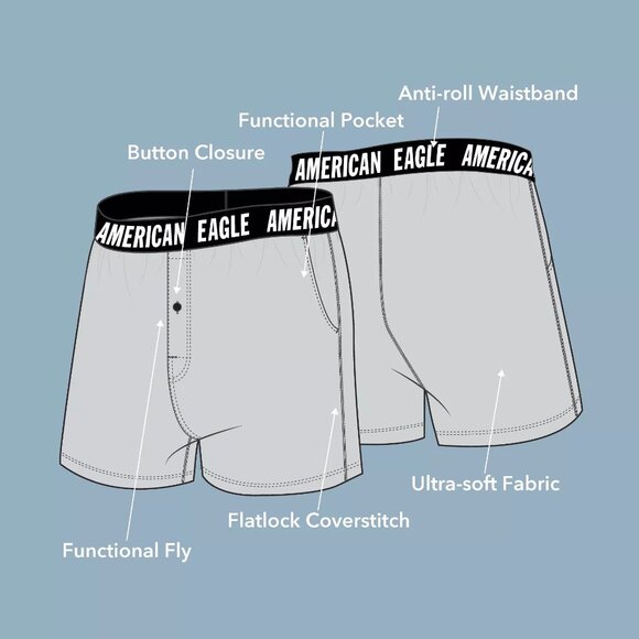 American Eagle AE Men's Watercolors Ultra Soft Pocket Boxer Short  NWT - Picture 5 of 5